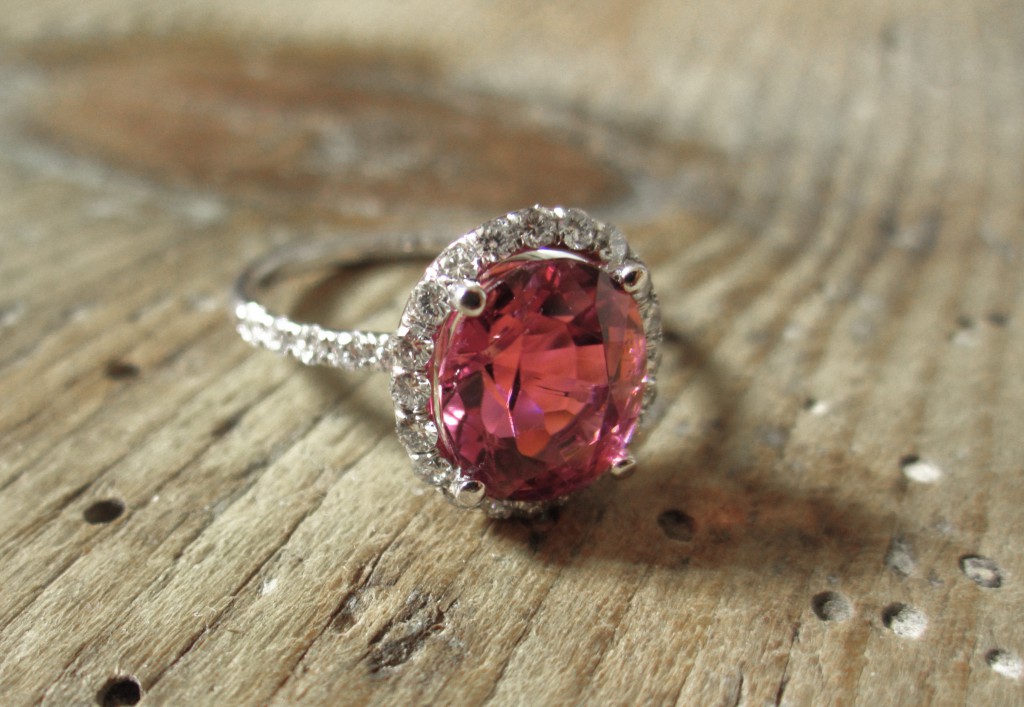 Rubellite and diamond ring (Sold)