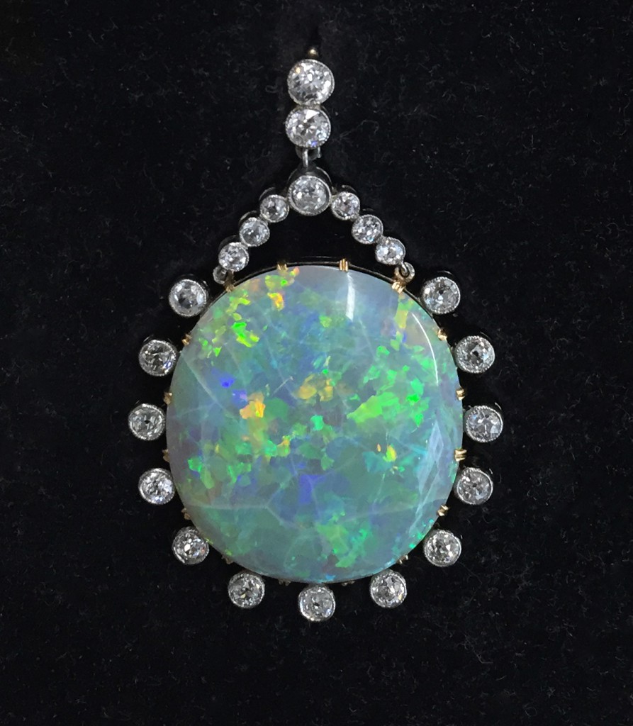 Opal and diamond pendant (Sold)