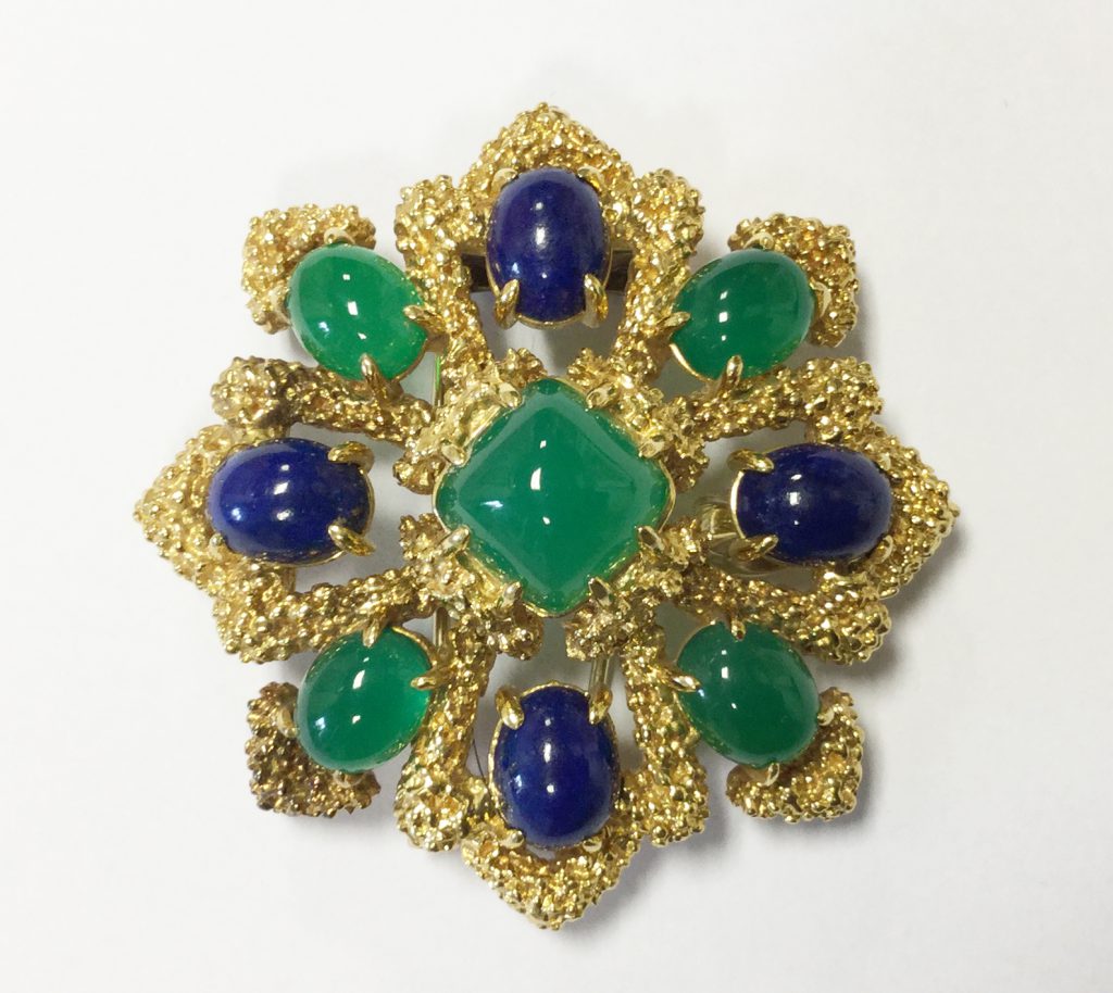 Chrysoprase and lapis lazuli brooch, Van Cleef & Arpels (Sold)