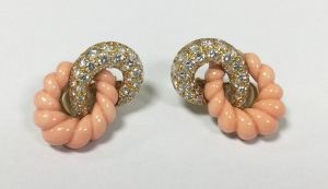 Coral and diamond set.