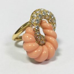 Coral and diamond set.