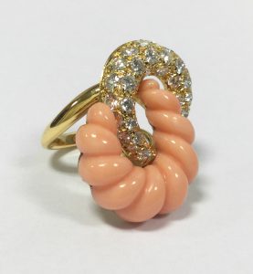 Coral and diamond set.