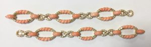 Coral and diamond set.