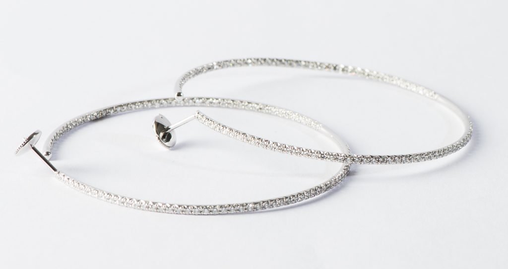 Large diamond hoops (Sold)