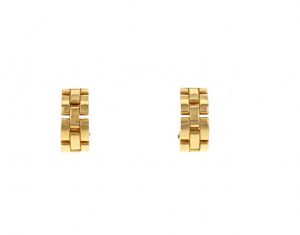 Boucles d’oreille Cartier maille panthère. 