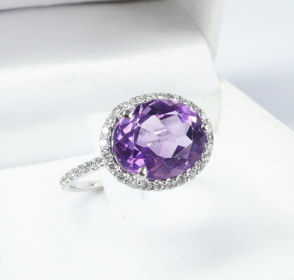 Diamond and purple sapphire ring (Sold)