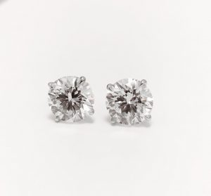 Diamond earrings.