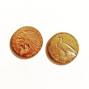 5$ Indian Head gold coins.