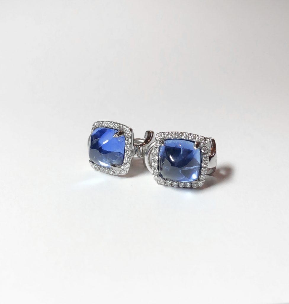 Sapphire and diamond ear clips (Sold)