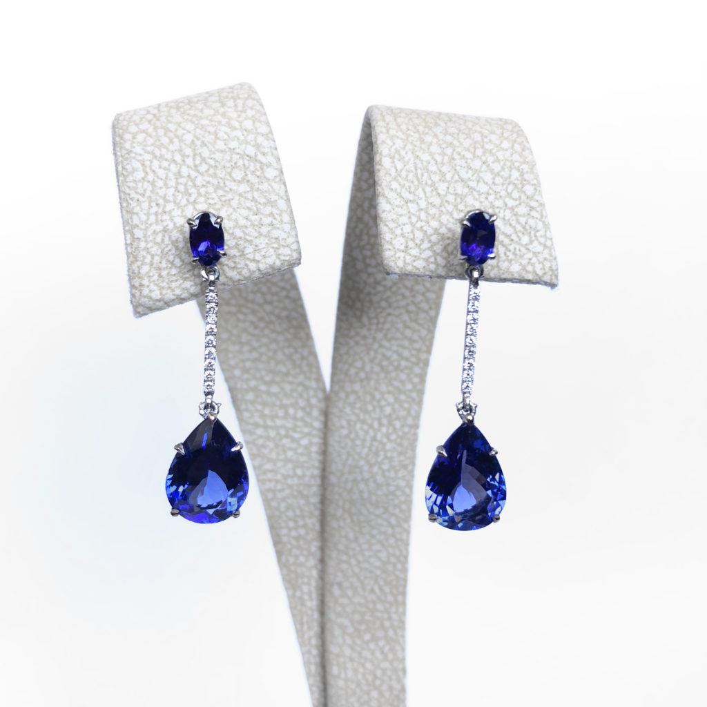 Tanzanite and diamond earrings (Sold)