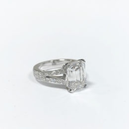 Emerald cut diamond ring.