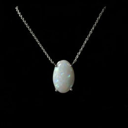 White gold Australian white opal pendant.