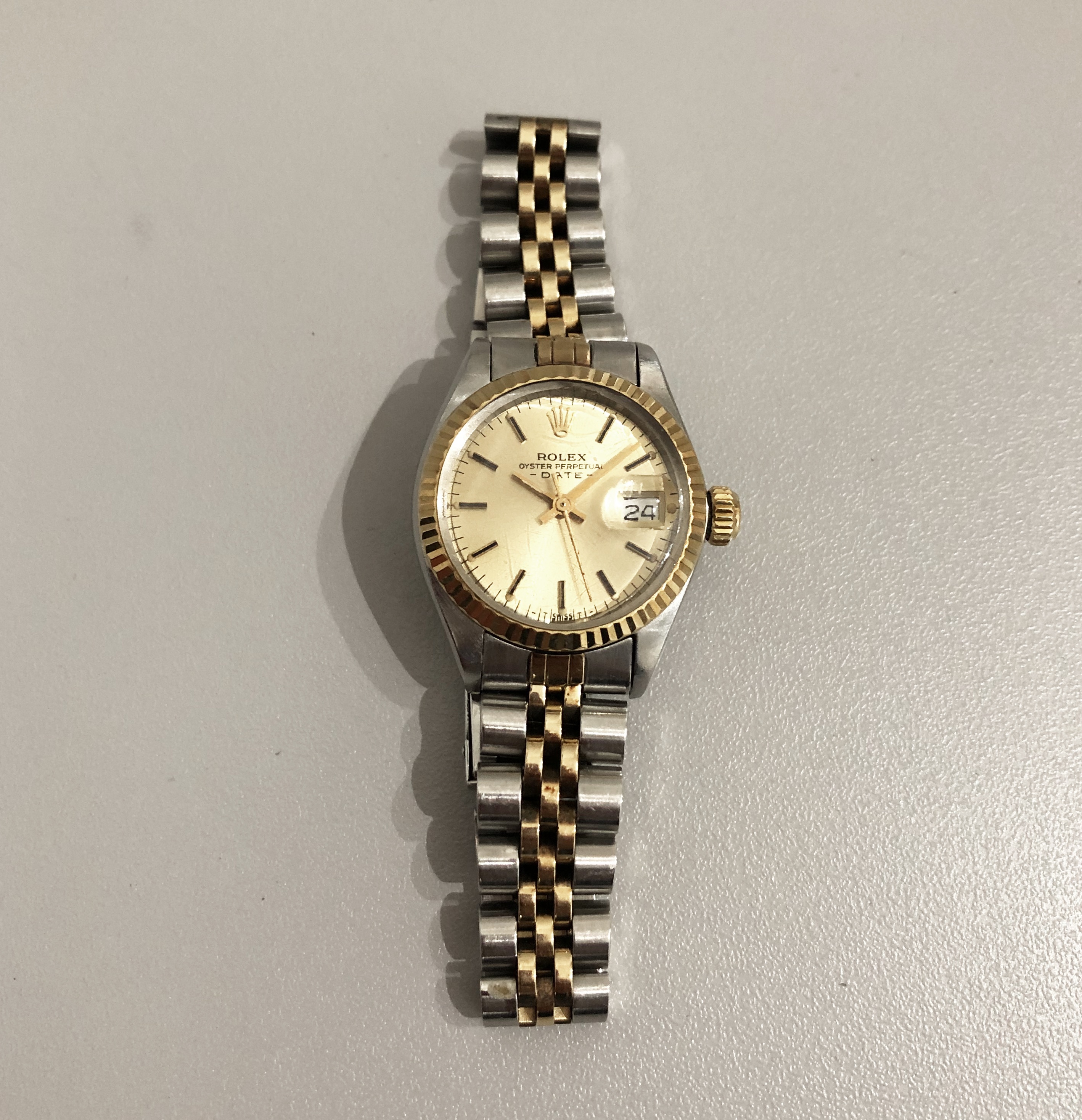 Two tone Lady Oyster Perpetual Date, Rolex.
