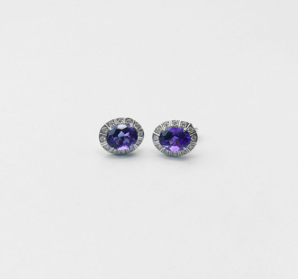 Amethyst and diamond half set (Sold)