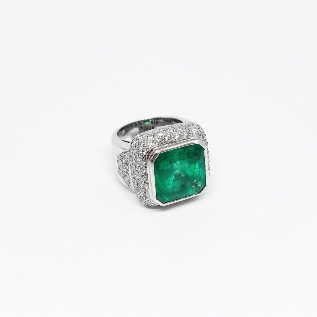 Emerald and diamond ring (Sold)