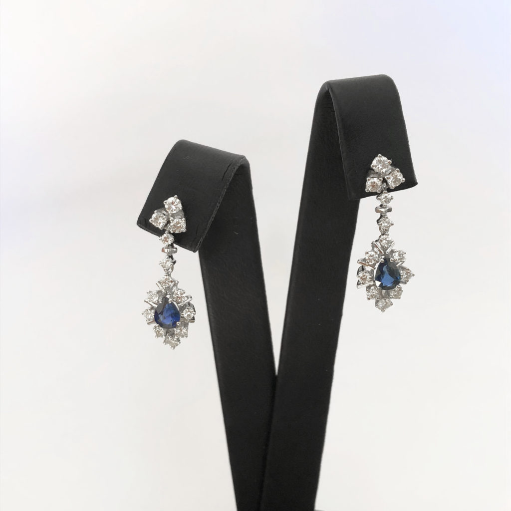 Sapphire and diamond earrings (Sold)