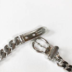 Silver curb chain necklace, Hermès.