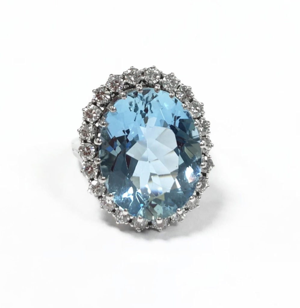 Aquamarine and diamond ring (Sold)
