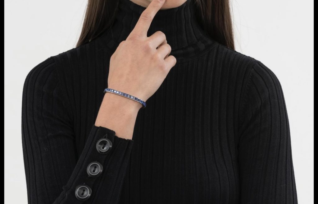 White gold and sapphire tennis bracelet (Sold)