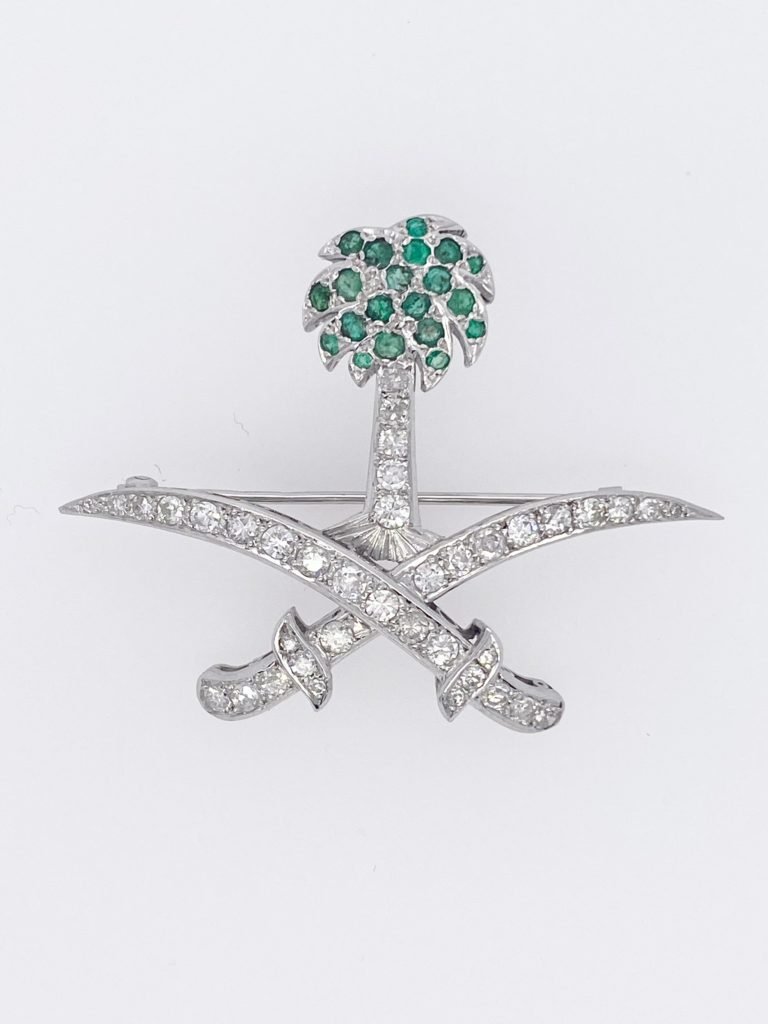 Emerald and diamond protocolar brooch (Sold)