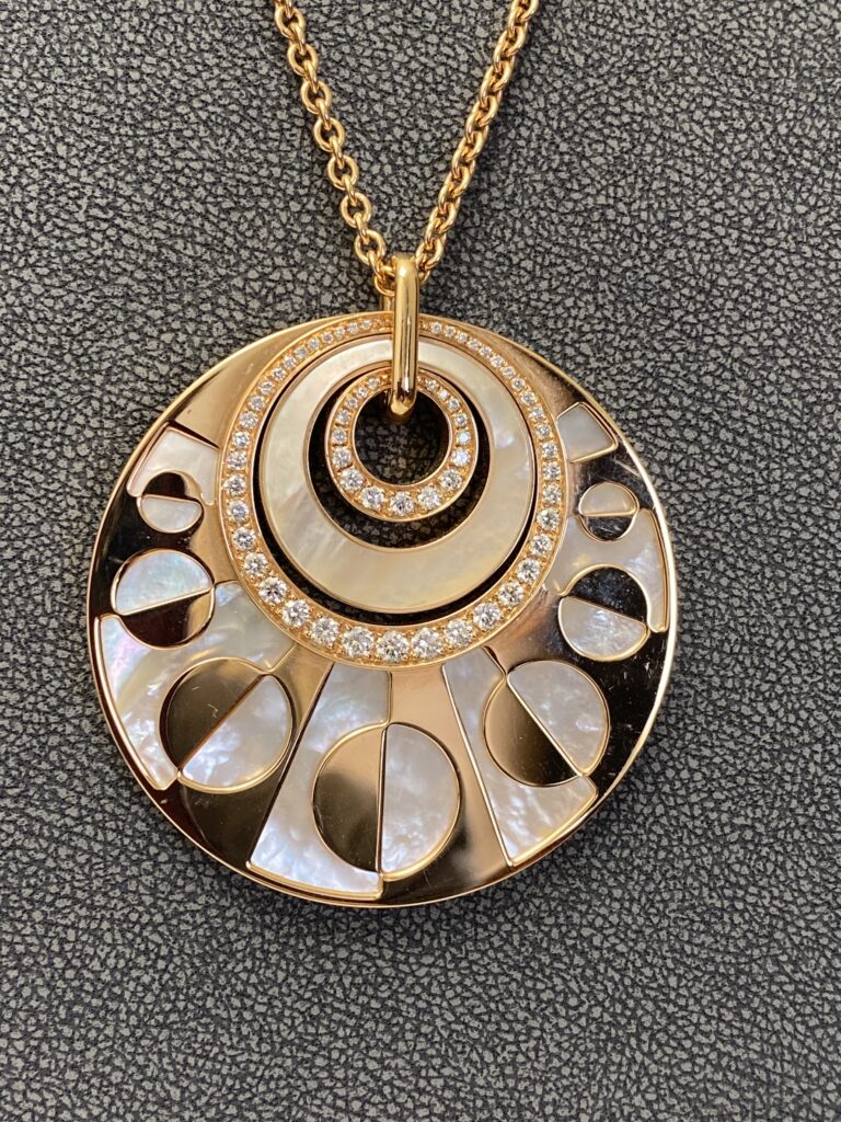 Pink gold diamond and mother of pearl sautoir, Bvlgari (Sold)