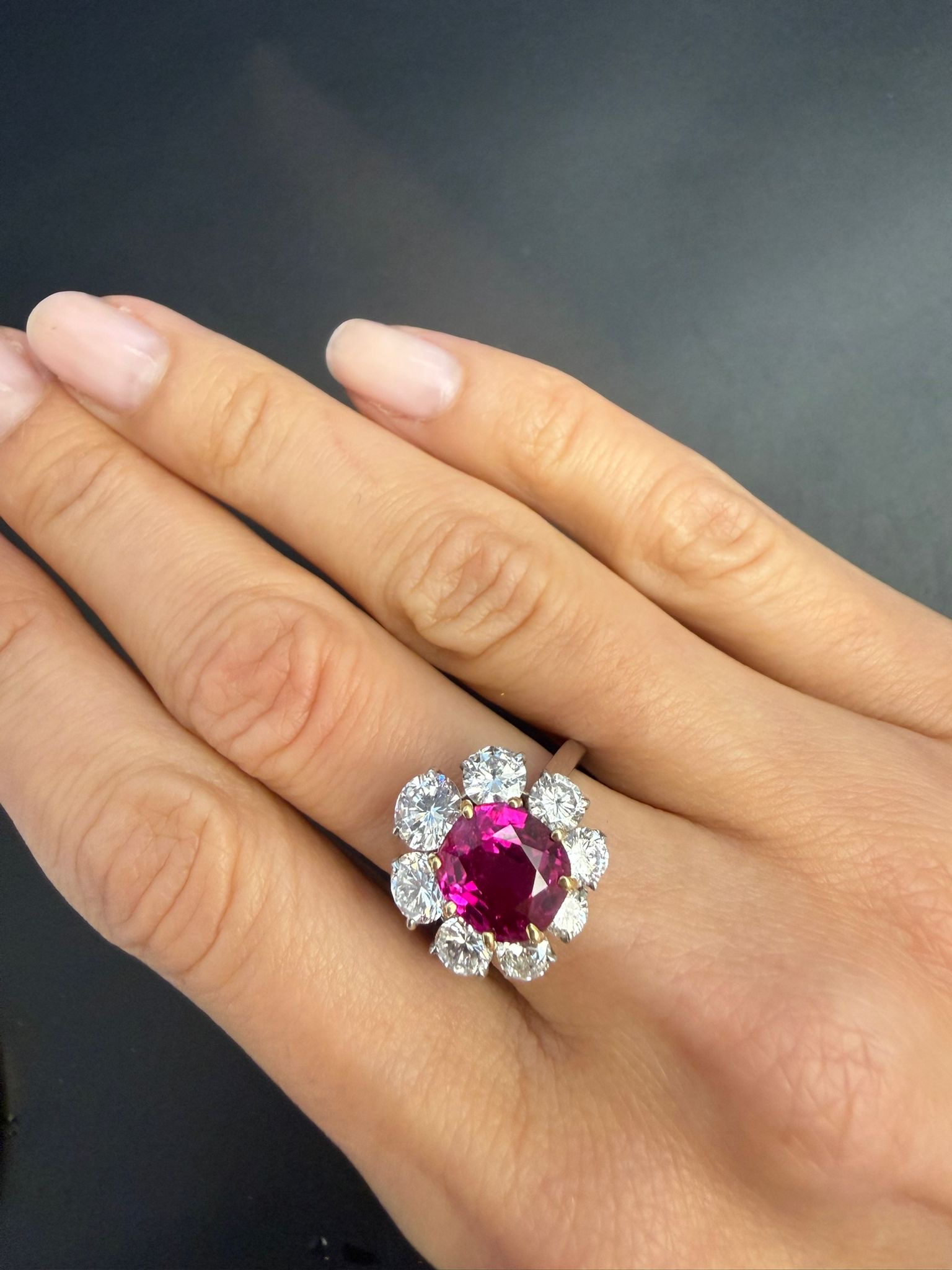 Van Cleef & Arpels unheated antique cut Burmese ruby ring