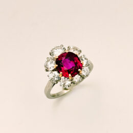 Van Cleef & Arpels unheated antique cut Burmese ruby ring