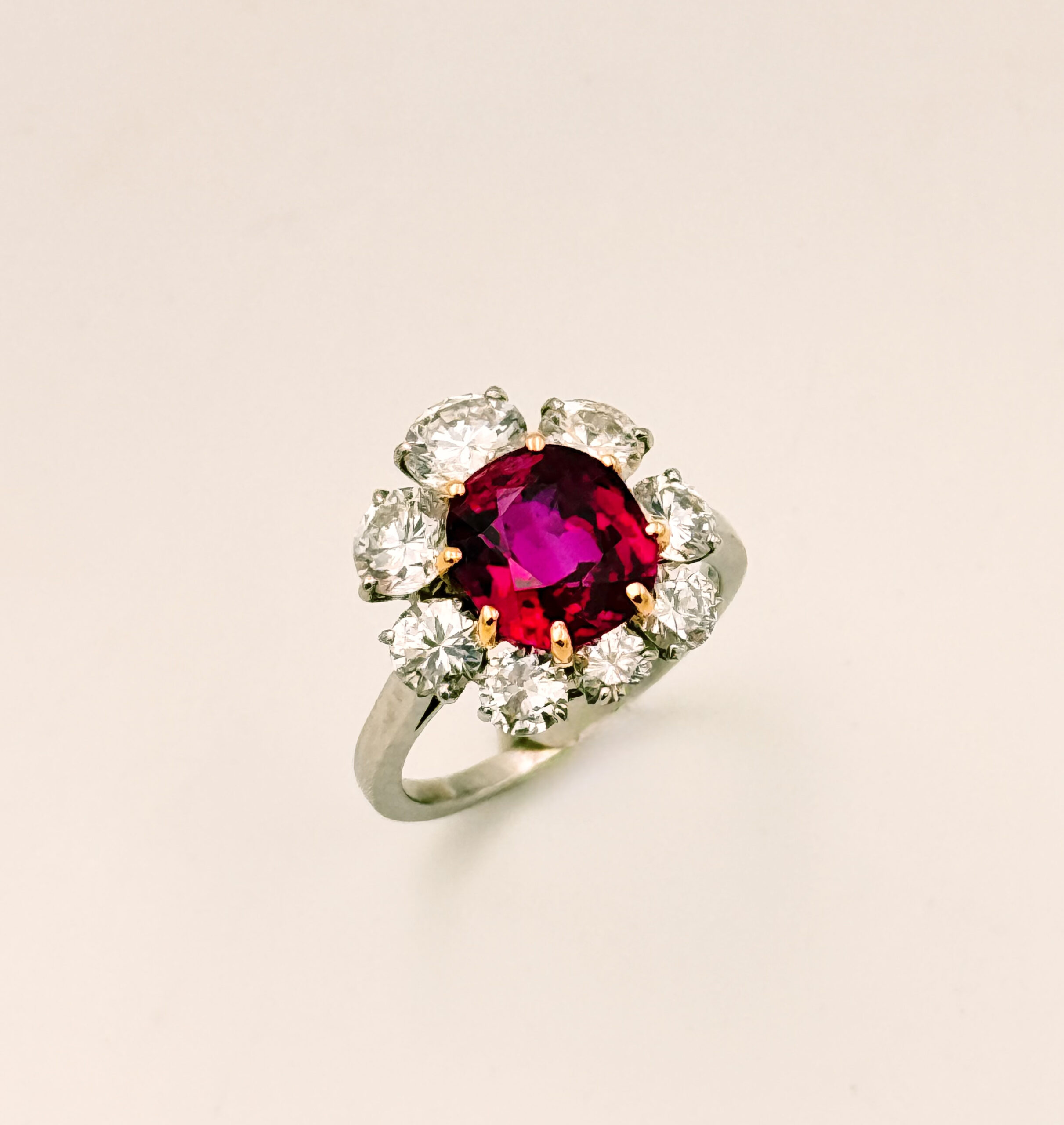 Van Cleef & Arpels unheated antique cut Burmese ruby ring